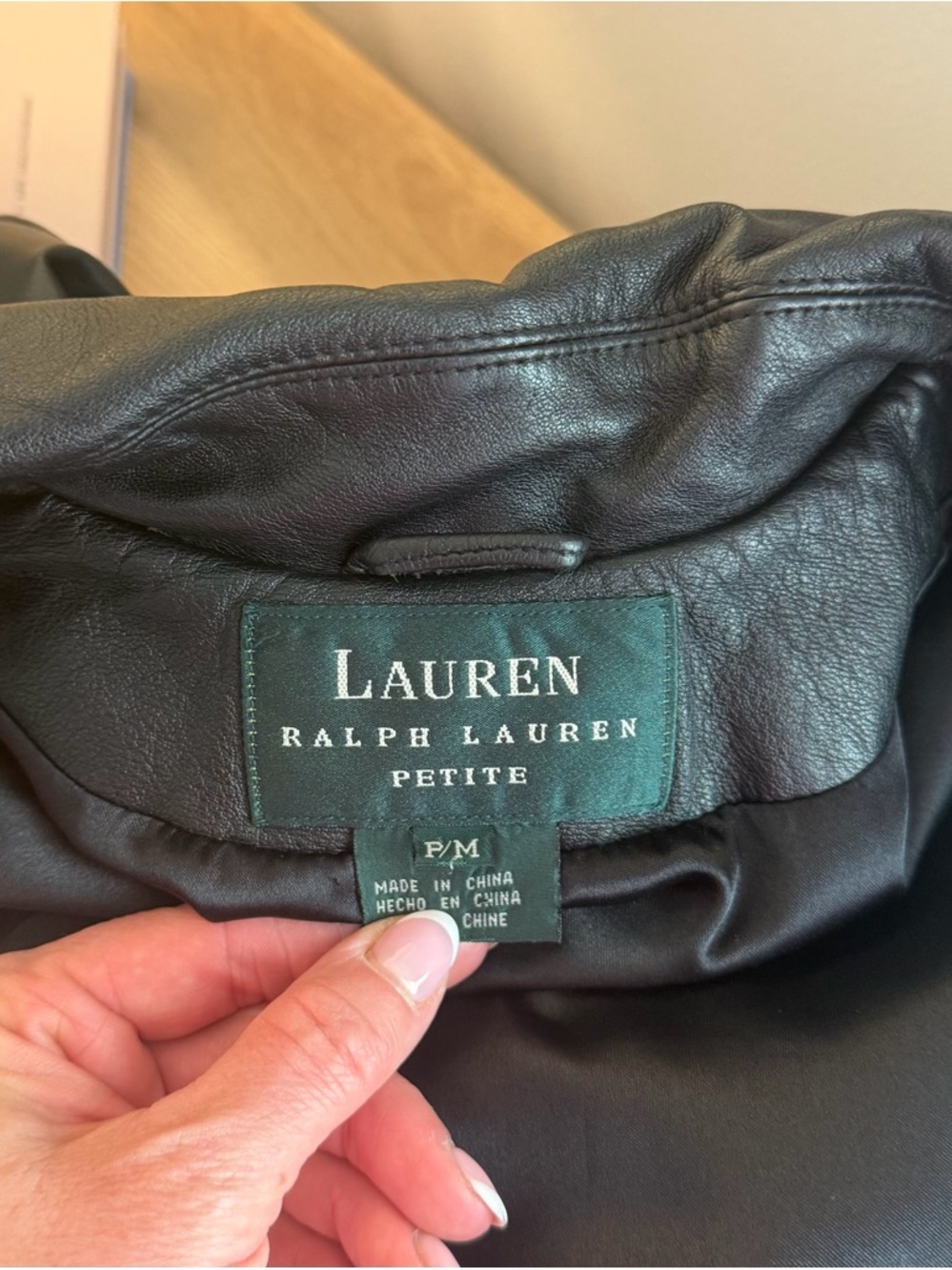 Ralph Lauren vintage Black Leather Longline Blazer Jacket - Picture 10 of 10